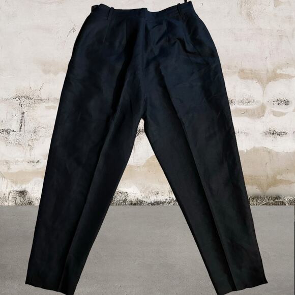 Eddie Bauer Women's Black Linen Blend Slim Trousers - Size 12P - Picture 2 of 5